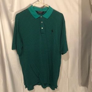 Ralph Lauren xl black teal 💯 cotton golf stripe